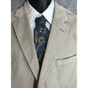 Tailor Byrd Blazer Mens 44 Tan Cotton Corduroy Suit Coat Jacket Classic